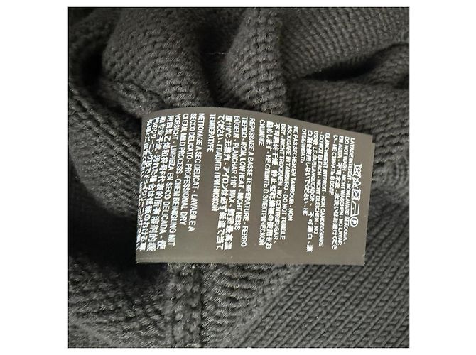 Saint Laurent Distressed Knitted Sweater in Black Cotton - view 8