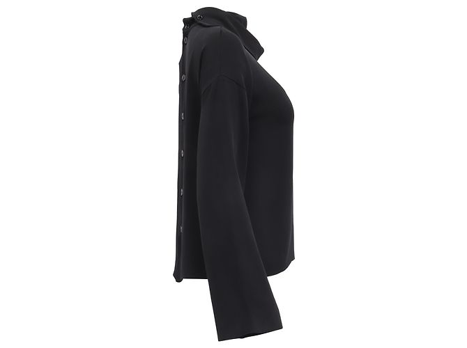 Timeless Blusa Botonada Chanel en Seda Negra Negro - vista 3