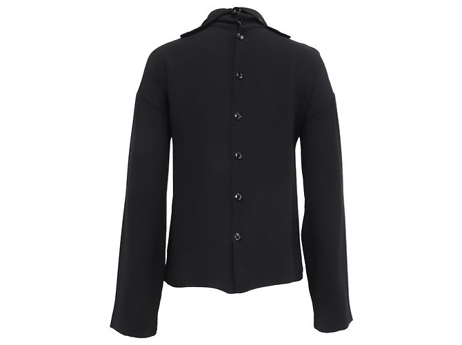 Timeless Blusa Botonada Chanel en Seda Negra Negro - vista 4