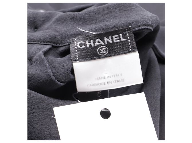 Timeless Blusa Botonada Chanel en Seda Negra Negro - vista 5