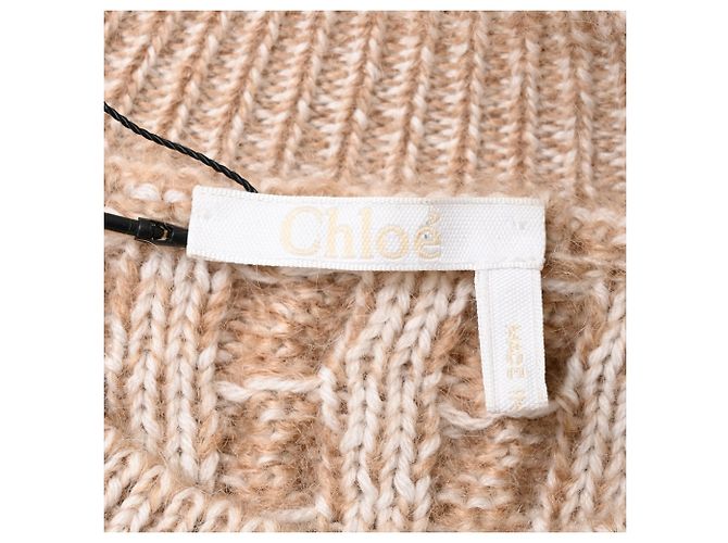 Suéter de lana beige de punto trenzado Chloé - vista 4