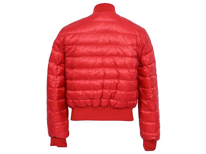 Giacca bomber reversibile in broccato Moncler in poliestere rosso - vista 6