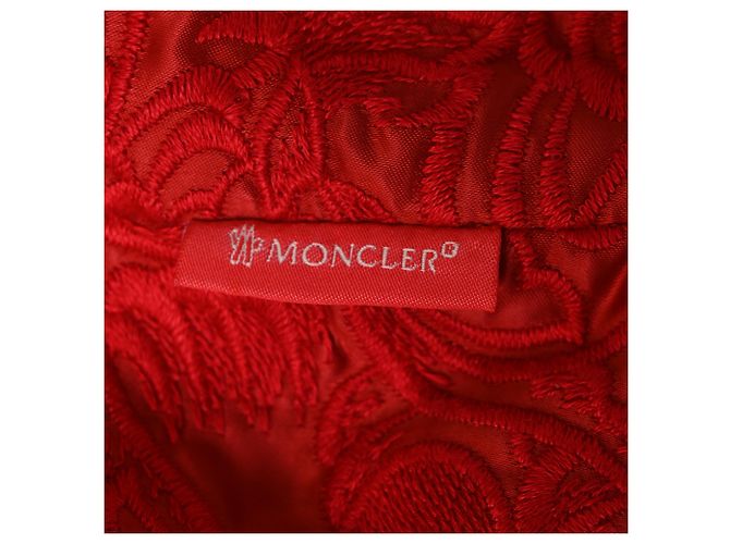 Giacca bomber reversibile in broccato Moncler in poliestere rosso - vista 7