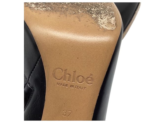 Stivaletti con dettaglio Chloé in pelle nera Nero - vista 9