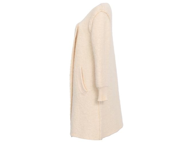 Abrigo de shearling Burberry Brit en lana crema Blanco Crudo - vista 2