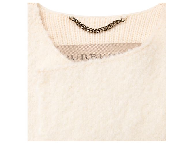 Abrigo de shearling Burberry Brit en lana crema Blanco Crudo - vista 5