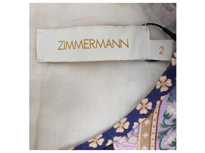 Abito Mini con Stampa Floreale Celestiale Zimmermann in Lino Multicolore - vista 5
