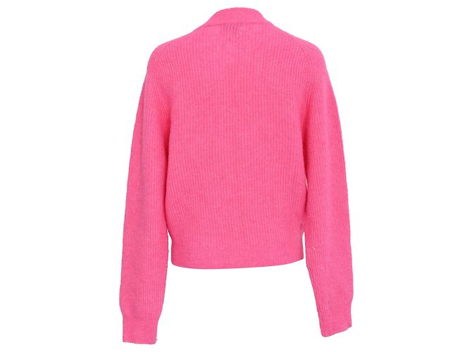 Ganni Strickjacke aus rosa Wolle mit Kristallknöpfen Pink - Ansicht 3