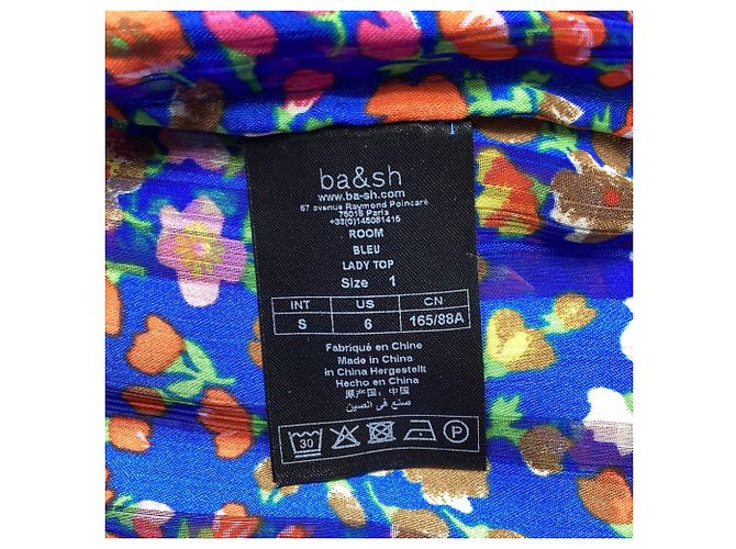Ba&Sh Floral-Print Mock Neck Blouse in Multicolor Polyester Multiple colors - view 6