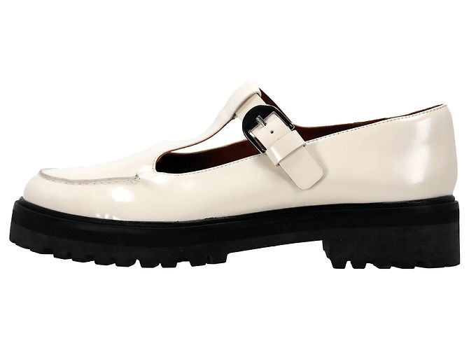 Reformation Mary Jane Flats in Pelle Bianca Bianco Crudo - vista 2
