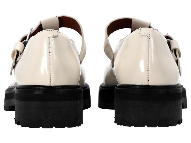 Reformation Mary Jane Flats in Pelle Bianca Bianco Crudo - vista 3