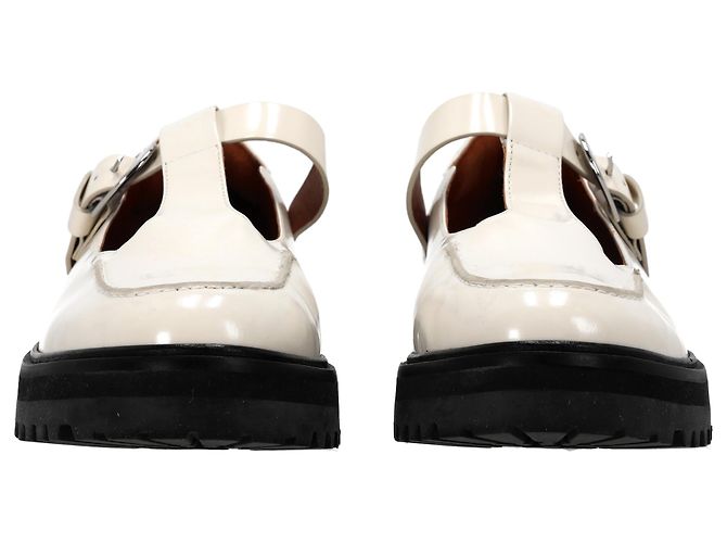 Reformation Mary Jane Flats in Pelle Bianca Bianco Crudo - vista 4
