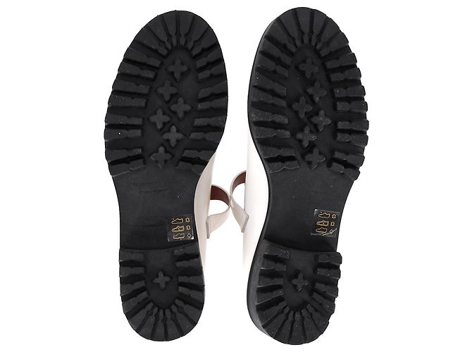 Reformation Mary Jane Flats in Pelle Bianca Bianco Crudo - vista 5