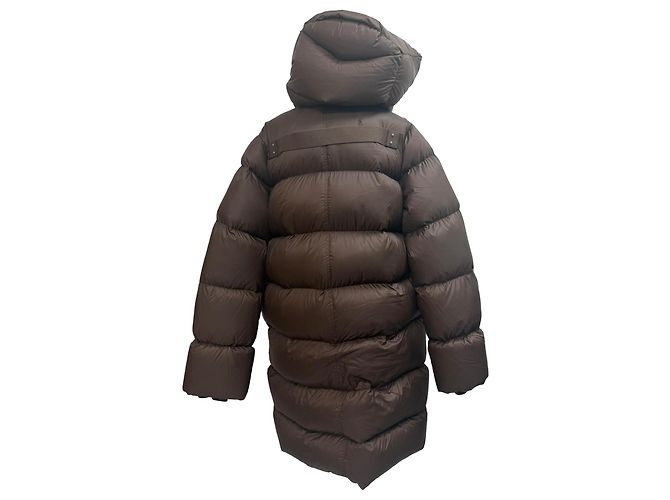 Casaco de down acolchoado com capuz Rick Owens em poliamida marrom Vermelho - vista 3