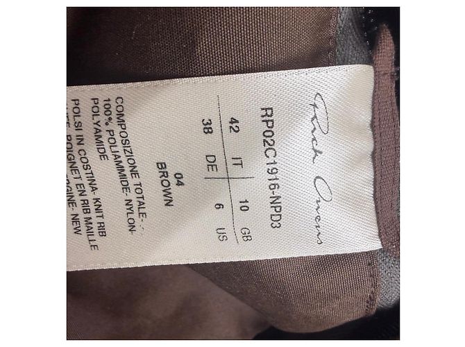 Casaco de down acolchoado com capuz Rick Owens em poliamida marrom Vermelho - vista 5