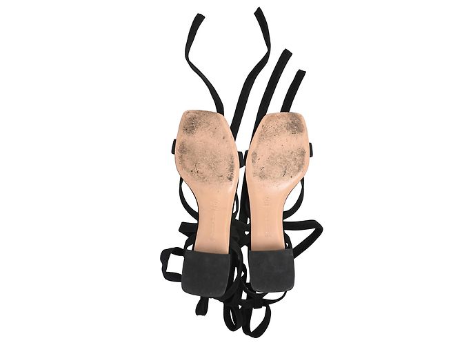 Sandali Janis Low Gianvito Rossi in Camoscio Nero - vista 6