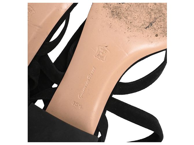 Sandali Janis Low Gianvito Rossi in Camoscio Nero - vista 7