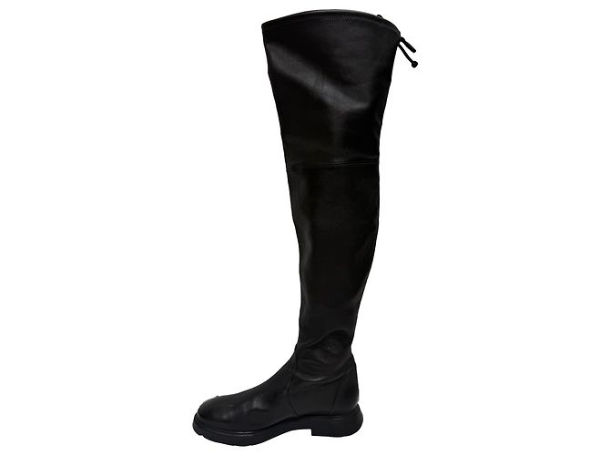 Bottes au-dessus du genou Lowland de Stuart Weitzman en cuir noir - vue 4