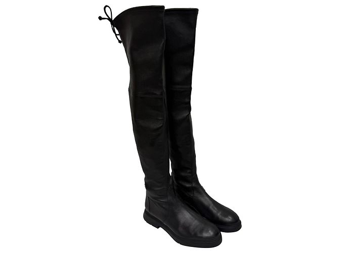 Bottes au-dessus du genou Lowland de Stuart Weitzman en cuir noir - vue 5