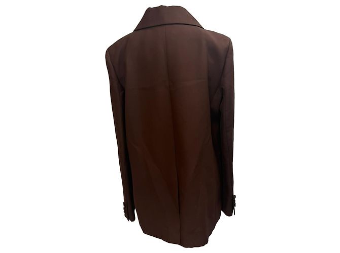 Blazer Johnson Oversized Khaite en Viscosa Marrón Castaño Roja - vista 3