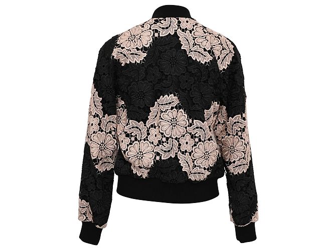 Felisa Spitzen-Bomberjacke von Alice + Olivia aus schwarzem Polyester - Ansicht 3