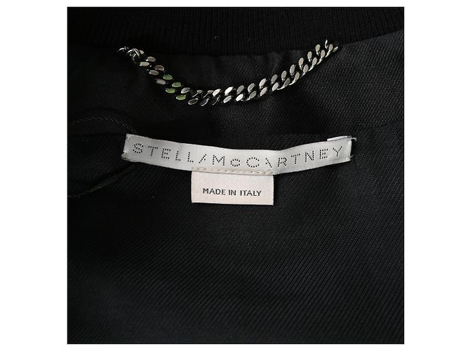 Stella Mc Cartney Chaqueta Bomber Bordada con Pájaros en Algodón Negro Stella McCartney - vista 4