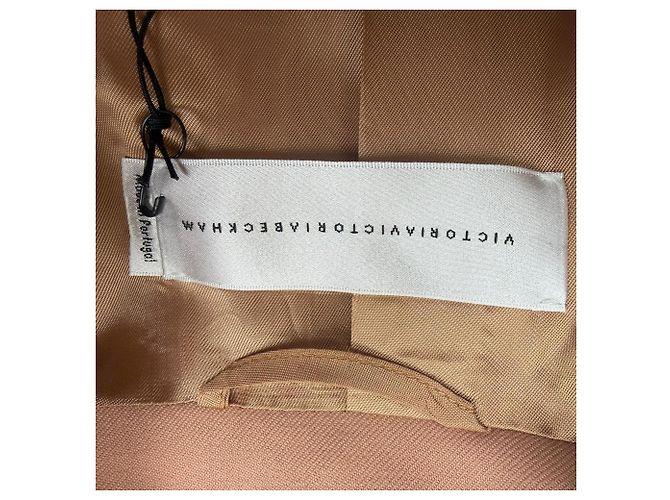 Beige Polyester Einreiher Blazer von Victoria Victoria Beckham - Ansicht 4