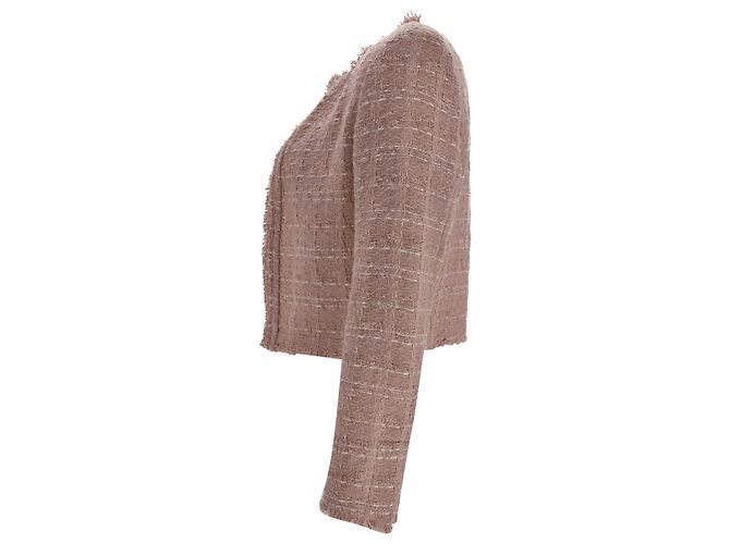 Chaqueta con flecos Iro Shavani en algodón rosa Castaño - vista 2