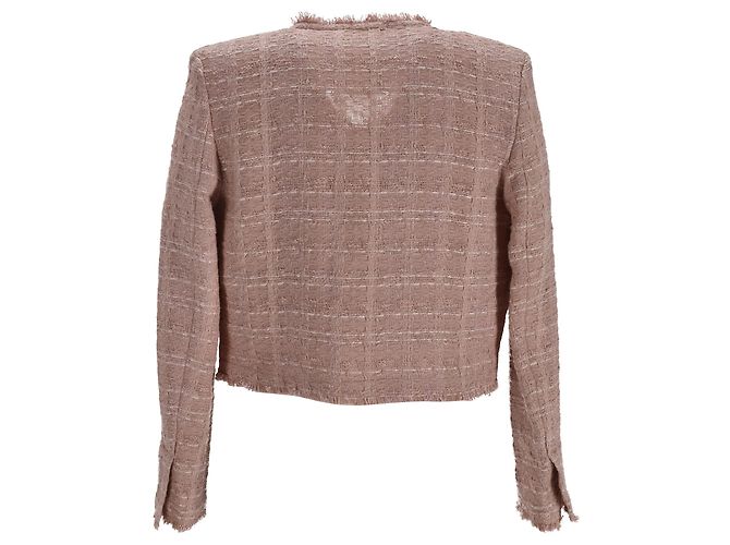 Chaqueta con flecos Iro Shavani en algodón rosa Castaño - vista 3