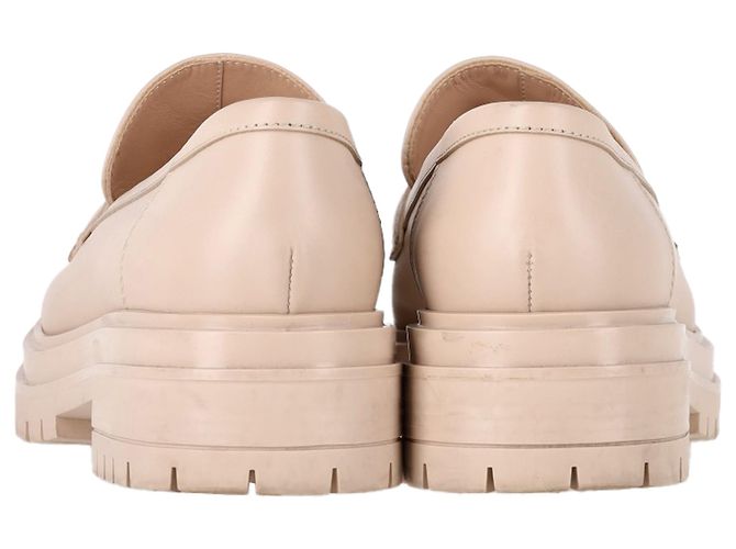 Gianvito Rossi Platform Loafers  in Nude Leather Brown Flesh - view 5