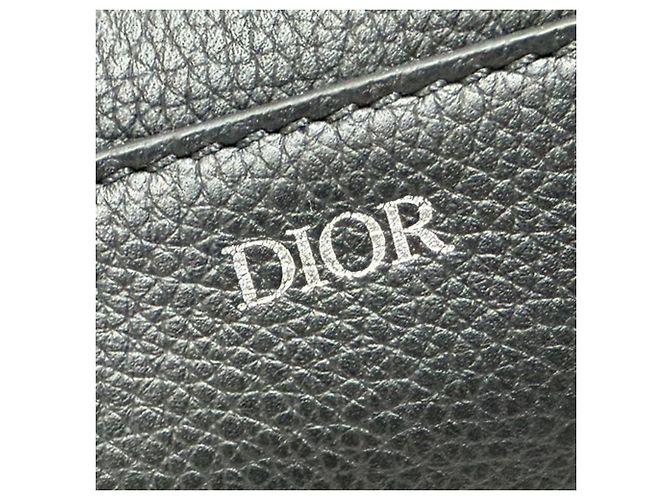 Pochette Messenger Saddle Dior in pelle di vitello grana nera Nero - vista 3
