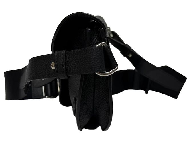 Pochette Messenger Saddle Dior in pelle di vitello grana nera Nero - vista 5