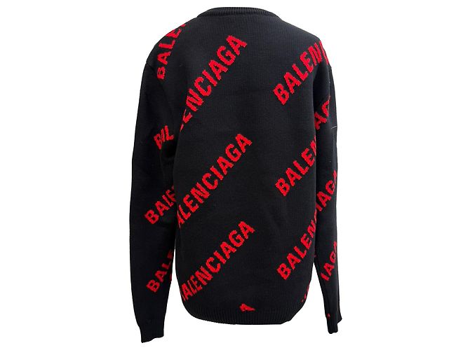 Everyday Schwarzer Baumwollpullover mit Allover-Logo von Balenciaga - Ansicht 3