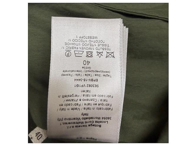 Abrigo trench sin mangas de doble botonadura Bottega Veneta en algodón oliva Verde Verde oliva - vista 6