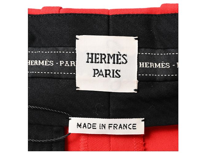 Hermès Bermudas de tiro alto en algodón rojo Hermes Roja - vista 4