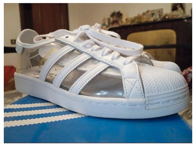 Sneakers Adidas Superstar Trasparenti Bianche Bianco - vista 2