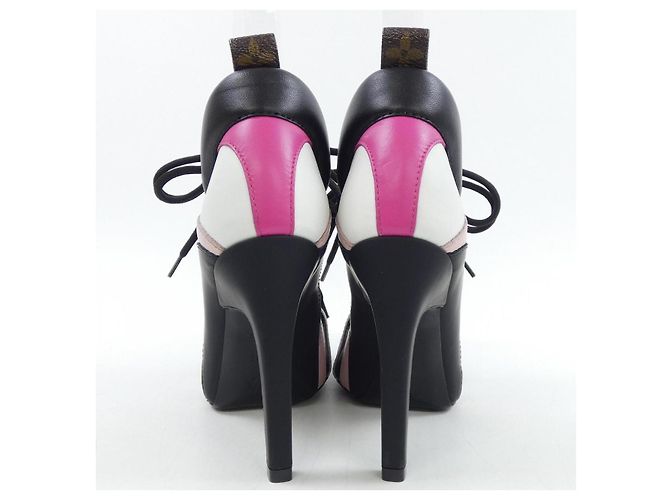 Décolleté Louis Vuitton Nero Rosa Bianco - vista 5