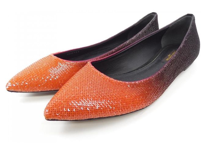 Scarpe in pelle Louis Vuitton Marrone Rosso - vista 3