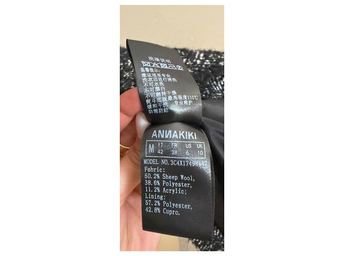 Autre Marque Abrigo de lana negro Talla 42 - vista 5