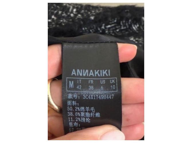 Autre Marque Abrigo de lana negro Talla 42 - vista 6