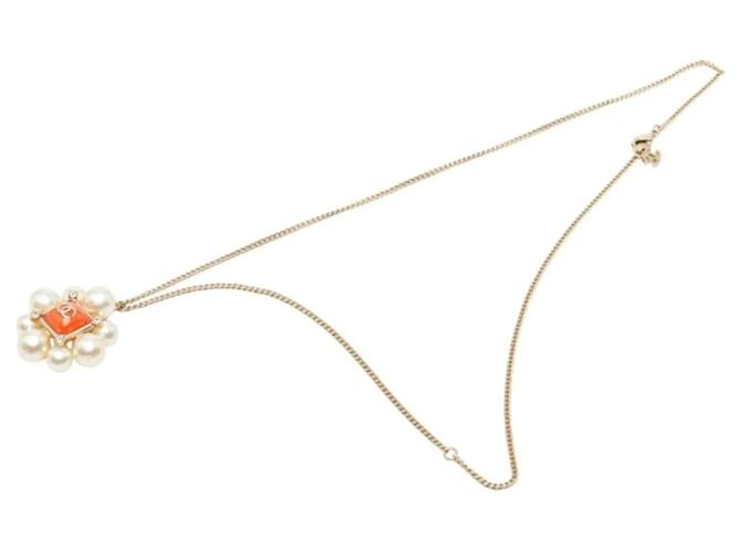 Collana in strass Chanel Coco Mark D'oro Arancione - vista 4
