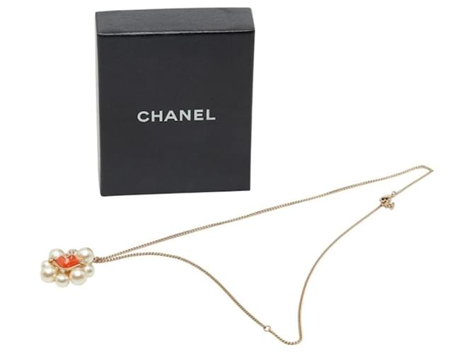 Collana in strass Chanel Coco Mark D'oro Arancione - vista 6