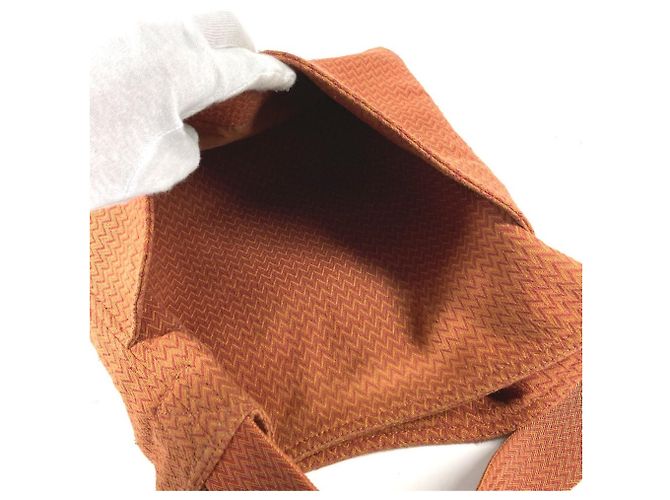 Hermès Orange Canvas Schultertasche - Ansicht 11