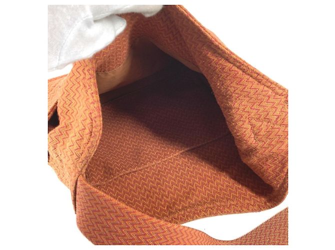Hermès Orange Canvas Schultertasche - Ansicht 12
