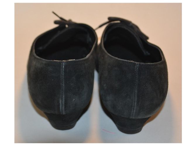 Derbies Prada en daim noir - vue 3
