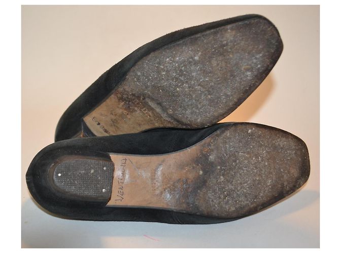 Derbies Prada en daim noir - vue 4