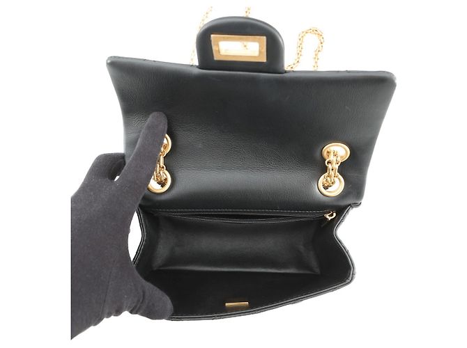 Borsa a Spalla Chanel Catena Matelassé 2.55 Mini Pelle Nero - vista 6