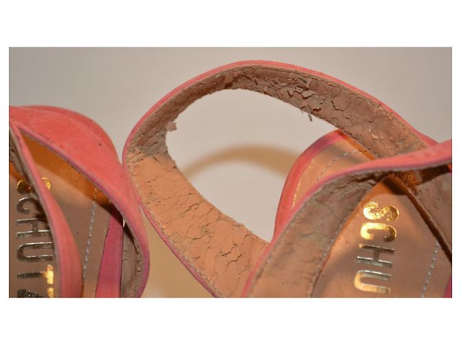 Sandali Schutz rosa e oro in pelle di cervo - vista 3
