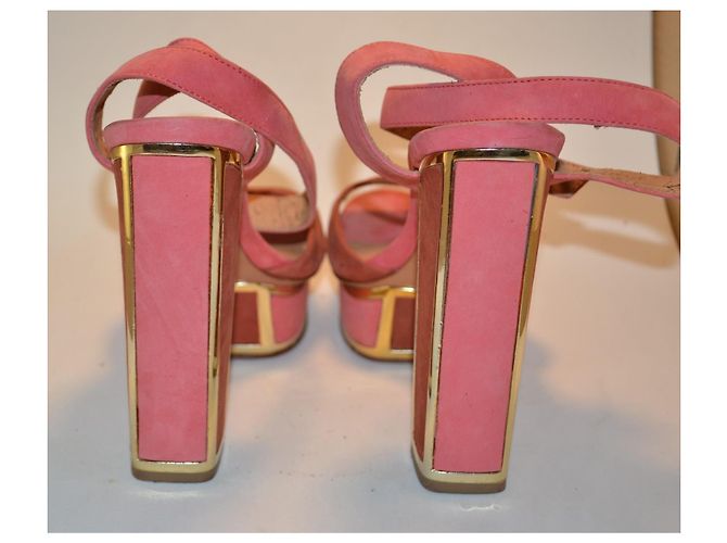 Sandali Schutz rosa e oro in pelle di cervo - vista 4