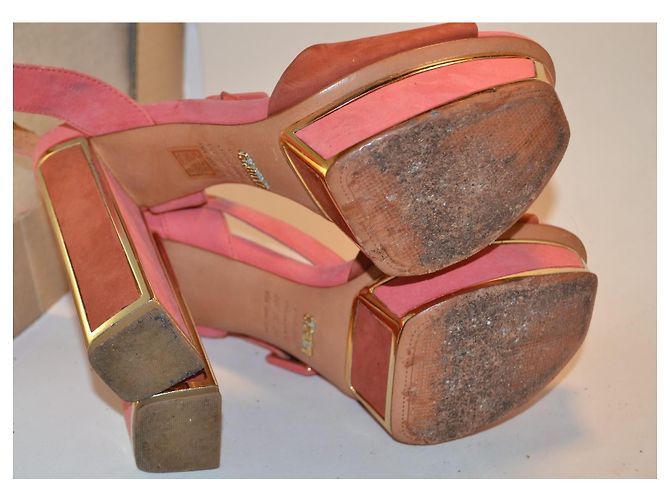 Sandali Schutz rosa e oro in pelle di cervo - vista 5